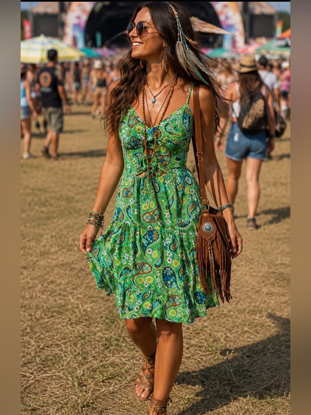 Brand New Boho Babe Mini Dress 🌿✨